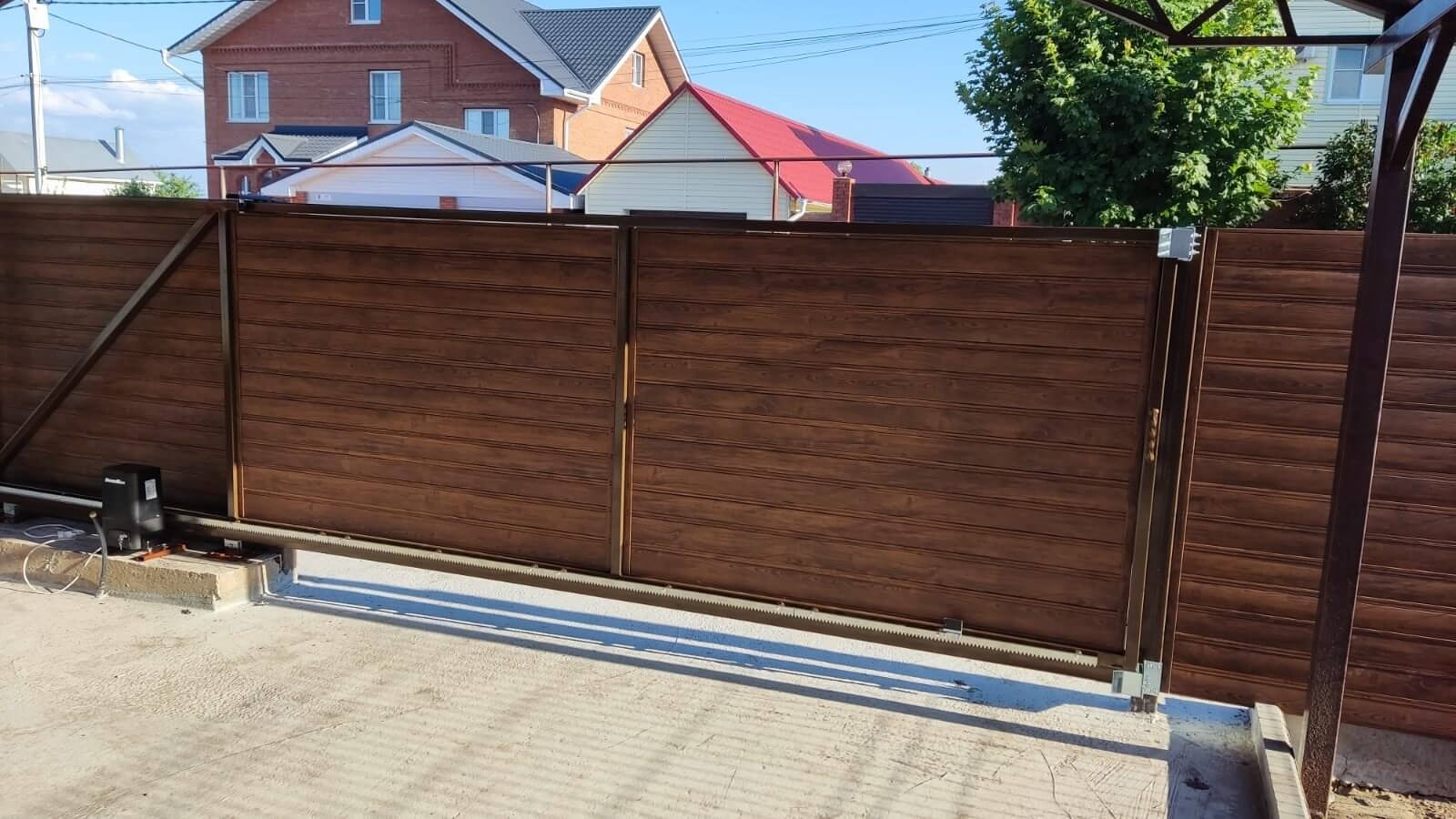 Забор-ранчо из металлопланкена 76м Printech Каштан 2-х сторонний фото3 в Кызыле
