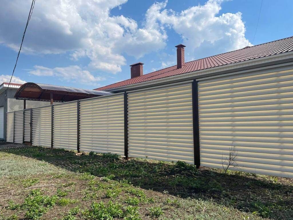 Забор из ламелей Еврожалюзи 25м RAL1015/1015 Слоновая Кость двусторонний в Кызыле