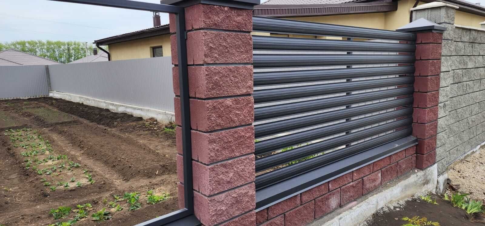Забор-ранчо из штакетника 21м RAL7024/7024 Серый Графит МАТТЕ фото 7 в Кызыле