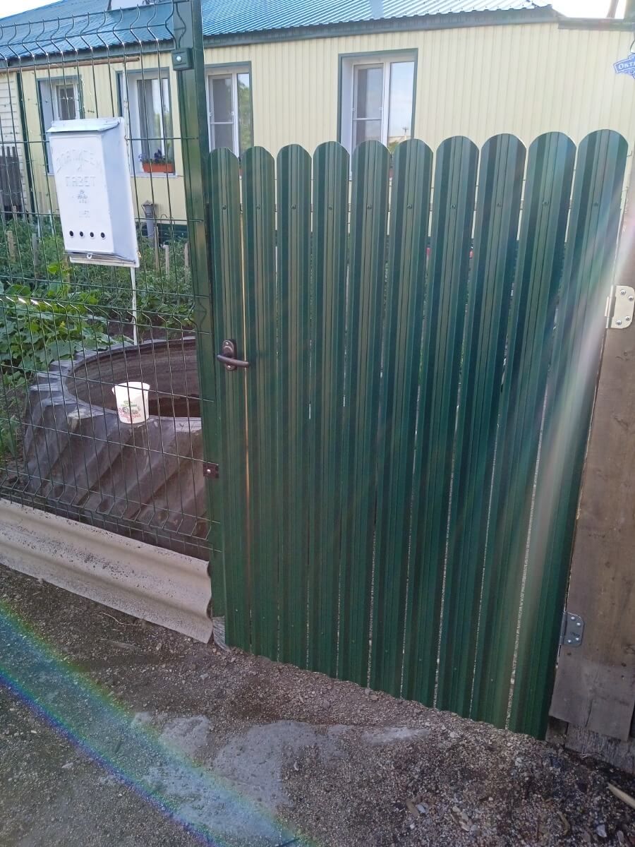 Калитка из штакетника ЭКО-М RAL6005/6005 Зеленый Мох двусторонний в Кызыле