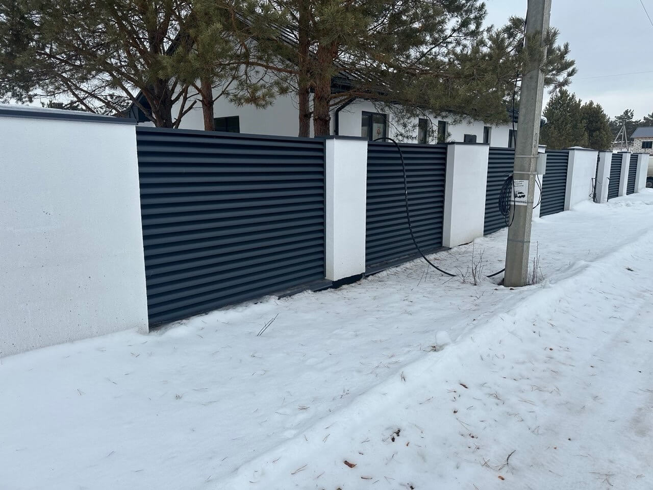 Забор-жалюзи 76м RAL7024/7024 Серый Графит двусторонний МАТТЕ фото 3 в Кызыле